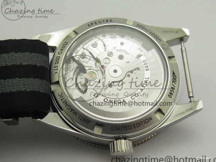 0228 Seamaster 300 Master Spectre SS MKS Best Edition Black Dial On Nylon Strap A SunProtective 8083